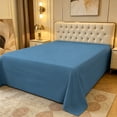 thumbnail image 5 of Euahivb Solid Double Layer Gauze Bed Sheet 47.2x90.6 Inch, Soft Breathable Summer Single Flat Sheet for Dormitory, Silk Inch-Friendly Polyester Top Sheet for Home Bedroom, 5 of 6