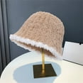 thumbnail image 2 of CSChome Fisherman Hat Women Winter Fisherman Hat - Color Matching Thick Soft Plush Foldable Bucket, 2 of 7