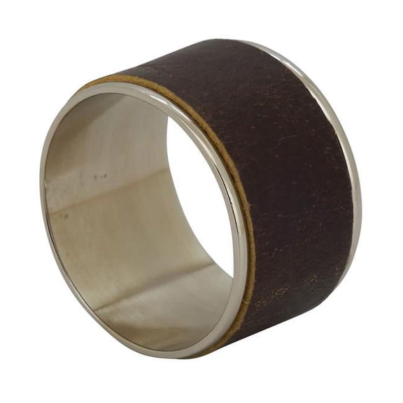 Saro Lifestyle Leather Napkin Ring (Set of 4)