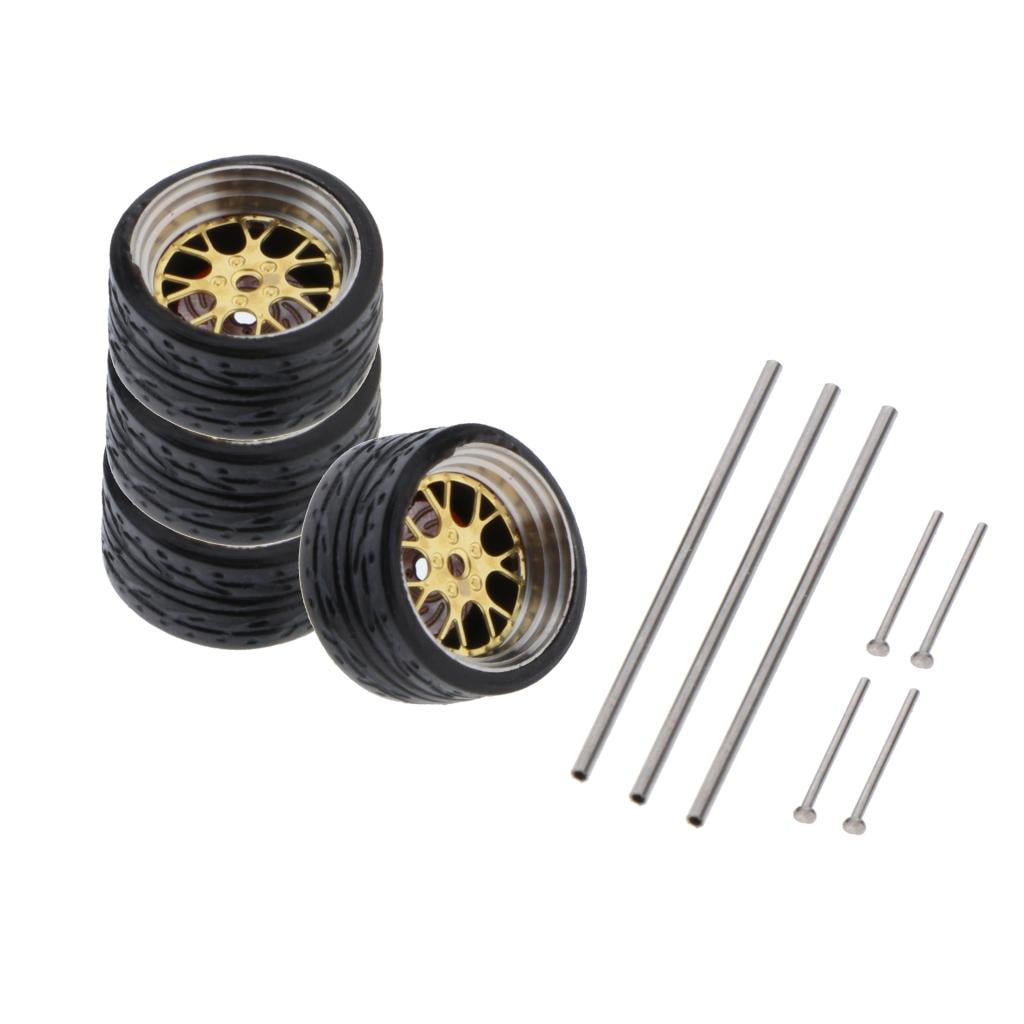 Details about   1:64 Scale Car Rubber Wheel Tire Hub for RC 1/64 Car Toys & 3 axles 5 end caps