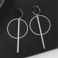 thumbnail image 3 of Geometric Double Circle Hoop Dangle Earrings Simple 8 Infinity Knot Bar Tassel Drop Earrings for Women Jewelry, 3 of 11