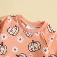 thumbnail image 3 of Halloween Pumpkin Print Long-Sleeved Hoodie Set For Baby Boys Girls, 3 of 6