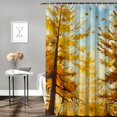 thumbnail image 2 of Patifu Trees Yellow Leaves Sky Shower Curtain 100% Polyester Chic Modern Bathroom Decor with Hooks 69"x72, 2 of 7