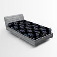thumbnail image 2 of Ambesonne Night Jungle Fitted Sheet, Leafy Pattern Hues Art, Twin XL Size, Charcoal Grey Indigo, 2 of 5