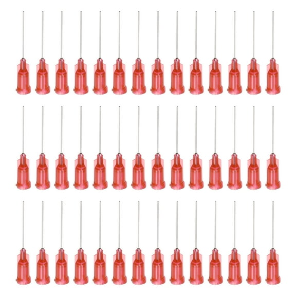 Uxcell Blunt Tip Dispensing Needle for Liquid Glue Gun, 24G 1", 60 Pcs (Red)