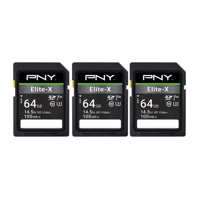 Tarjeta de memoria flash SDXC PNY Elite-X 64 GB Clase 10 U3 V30