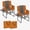 Orange&Grey, variant on Set of 2 Foldable Director Chairs with Side Pockets and Foldable Backrest, Portable Lightweight Aluminum Makeup Artist Chair for Camping, Events and Studio