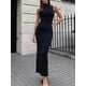 thumbnail image 5 of Vestido blanco ajustado sin mangas para mujer, vestido sexy ajustado de cuello alto, moda de verano 2024, vestidos largos de punto, 5 of 5
