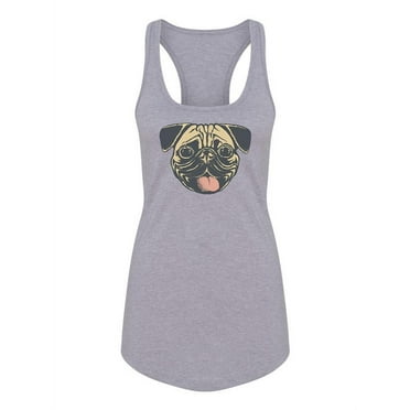 Sketch Of A Happy Pug Tank Women -Image by Shutterstock, Female Small