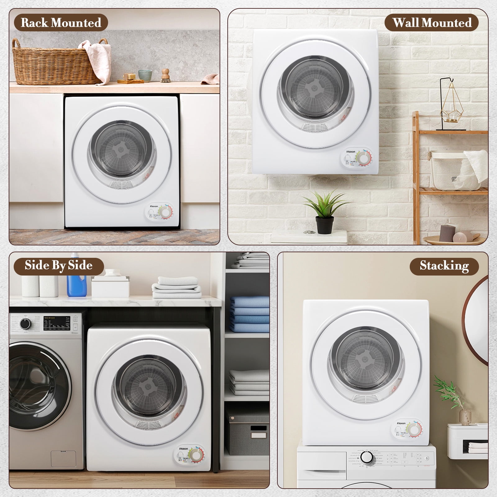 Ktaxon 25LBS Full Automatic Washing Machine and 1.6CuFt Portable Clothes Dryer Set, Compact Laundry Washer and Dryer Combo Set with Stainless Steel Inner Tub, for Apartment, Dorms, Home