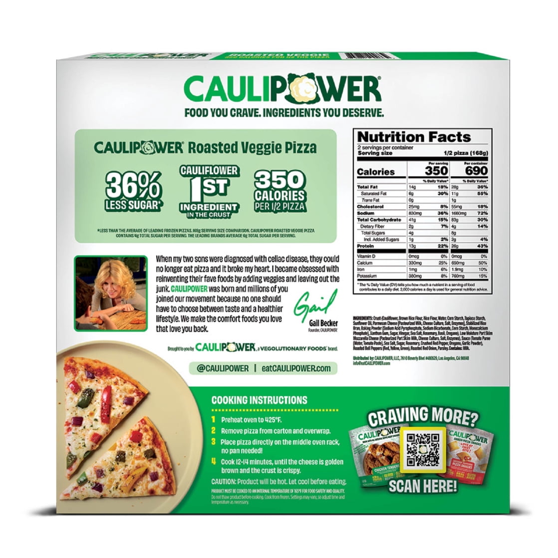 CAULIPOWER PIZZA VEGGIE GLOW UP, 10.9OZ