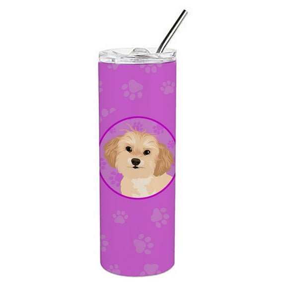 Carolines Treasures WDK1430TBL20 Shih-Tzu Gold Design1 Stainless Steel 20 oz Skinny Tumbler Pink 20 oz multicolor