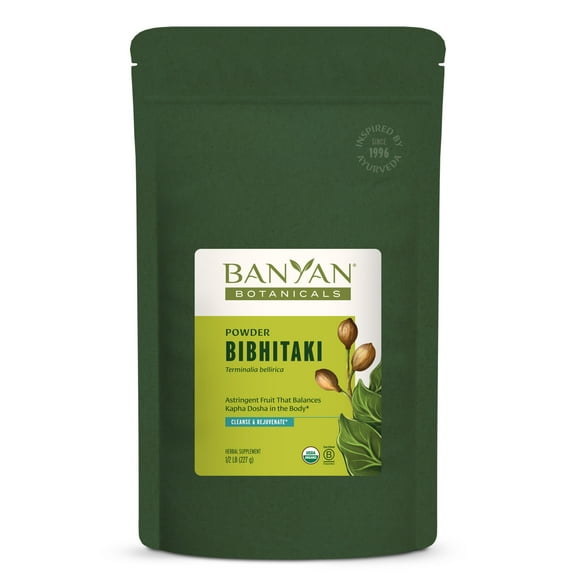 Banyan Botanicals Bibhitaki Powder – Organic Terminalia Bellirica – Kapha-Balancing –Bibhitaki for Hair, Vision, Lungs, Liver & Heart Health* – 1/2lb – Non-GMO Sustainably Sourced Vegan