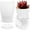 White, variant on 4 inch Plant Pots, 8 Pack Plastic Indoor Planter Flower Pots,Plastic Planters with Drainage Holes and Saucers for Indoor Outdoor Plants and Flowers, Black