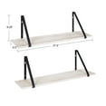 thumbnail image 2 of Kate and Laurel Soloman Wooden Floating Wall Shelves, Set of 2, White and Black, Decorative and Functional Floating Shelf for Storage and Display on Wall, 2 of 9