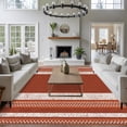 thumbnail image 5 of Vintage Rust Red Striped Area Rug 8x10 Washable Rug Non Slip Farmhouse Modern Stripes Boho Large Area Rug Soft Stainresistant Indoor Floor Carpet for Living Room Bedroom Office Dining Room Nursery, 5 of 9