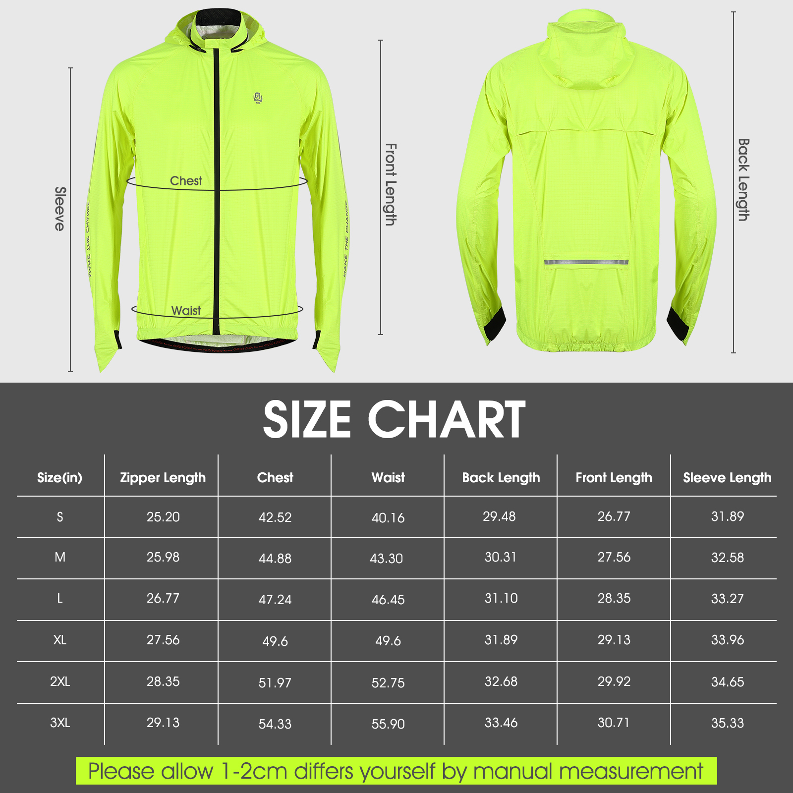 WEST BIKING Outdoor Jacket Windproof Sports Cycling Casual Coat for Men Women, Green L - image 5 of 10