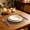 thumbnail image 6 of Leodye 1PCS Round Hollow Paper Rope Woven Placemat, Heatproof Design, Decorative Padding for Dining Table Daily Use -12.99 in, 6 of 6