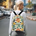 thumbnail image 7 of FORMRS Mini Backpack Purse for Women Travel Daypack Casual Shoulder Bag, Beige Clover Pattern, 7 of 7