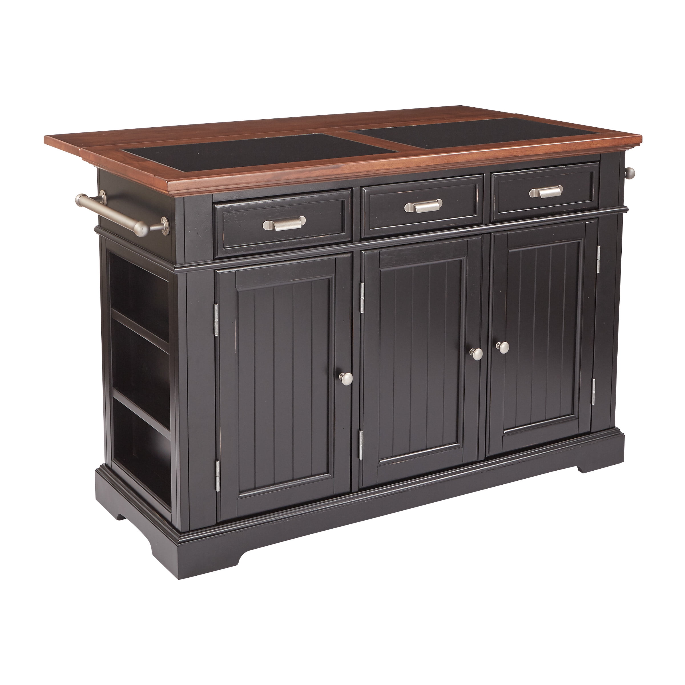 OSP Home Furnishings Farmhouse Basics Kitchen Island in Black Finish