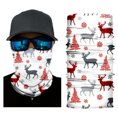 Balaclava Face Sun Scarf Christmas Headwear Neck Gaiter for Men Women Tube Dust Mask Sun UV Dust Wind Proof for Motorcycle Riding Biking