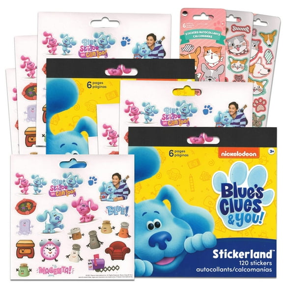 Nick Shop Blue's Clues Sticker Pack Bundle ~ 240 Blue's Clues Stickers with Cats and Dogs Stickers | Blue's Clues Party Favors and Party Supplies (Blue's Clues Reward Stickers)
