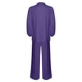 thumbnail image 3 of dPois Mens Praise Dance Pullover with Wide Leg Pants Solid Color Suit Liturgical Dancewear Purple XL, 3 of 6