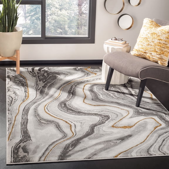 Safavieh Craft Angjelko Abstract Area Rug, Gray/Gold, 5'3" x 7'6"