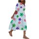 thumbnail image 2 of Puntoco Vestido Casual De Mujer Con Cuello Redondo Y Manga Corta Estampado Con Volantes Sueltos Vestido De Playa Con Mangas Abullonadas Vestido De Manga Corta Con Cuello Redondo Blanco Xxxl, 2 of 9