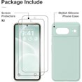 thumbnail image 3 of KOMI for Google Pixel 8 Case, Liquid Silicone Case with 2X Screen Protectors, Full Body Protective Cover, Shockproof, Slim Phone Case, Anti-Scratch Soft Microfiber Lining 6.2", Mint Green, 3 of 5