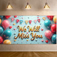 thumbnail image 6 of LUUFILx We Miss You Banner Backdrop Decoration Background for Reunion Parties Farewell Occasions Events Photography Props Supplies Heart Balloons Gold Accents, 6 of 8