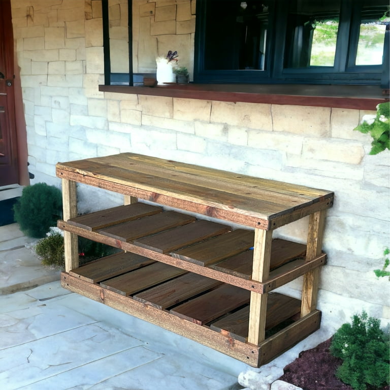 Bespoke Solid Rustic Shoe Bench Farmhouse Shoe Rack Handmade