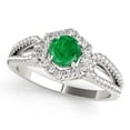 thumbnail image 6 of 1.20 Ct Halo Emerald & Diamond Engagement Ring Crafted - 14K Gold, 6 of 9