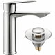 thumbnail image 1 of Grifo de baño Mezclador monomando para lavabo con desagüe Grifo de lavabo cromado Grifo de baño frío y caliente ajustable, 1 of 5