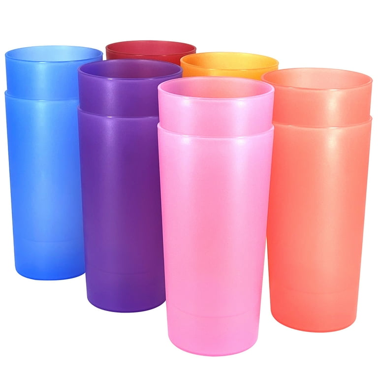 Set of 12 in 6 Assorted Colors Unbreakable Plastic Tumblers/Drinking  Glasses,Party Cups,Ice tea glasses,26-ounce/740ml,Unbreakable,Dishwasher  safe,BPA ...