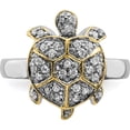 thumbnail image 5 of Sterling Silver Center Cz And Flash Gold-Plated Turtle Ring (Size 8) Made In China qr2808-8, 5 of 5