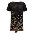 thumbnail image 4 of Pompotops Mode T-shirt Décontracté à Manches Courtes en Dentelle Col Rond Imprimé pour Femmes, 4 of 5