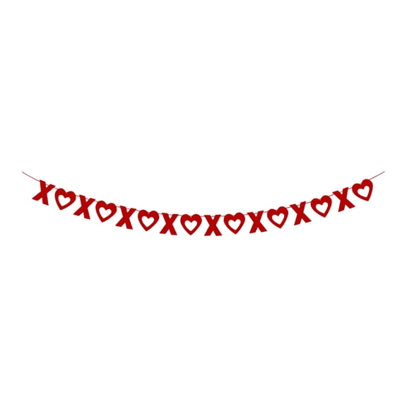 Valentine's Day Heart Garland for Valentine's Day Home Wedding Indoor Outdoor Party Easy-to-Hang Pre-Strung PaperDecor Banner