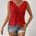 thumbnail image 6 of Womens Lace Tops Sleeveless V Neck Tank Tops 2026 Floral Print Beach Blouses Scalloped Hem Lightweight Crochet Loose Fit Casual Top, 6 of 8