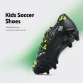 thumbnail image 3 of Dream Pairs Soccer Shoes Jr Kids Boys Girls Outdoor Sport Football Soccer Cleats Hz19003K Black/Neon/Green Size 1, 3 of 5