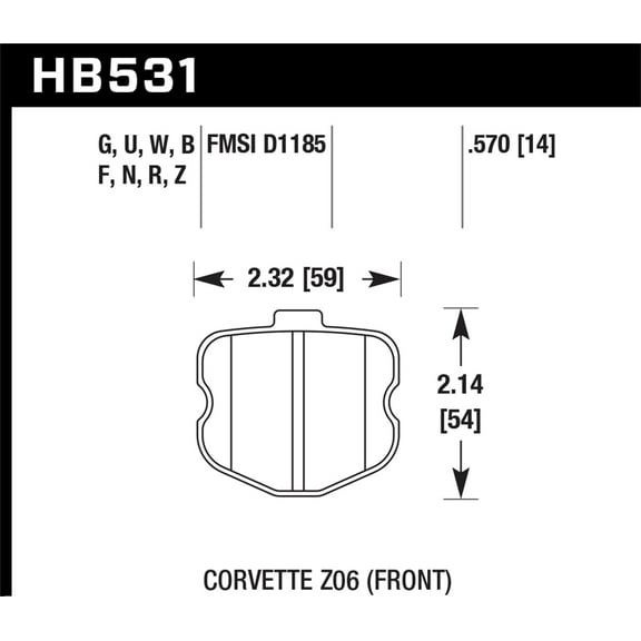Hawk 06-10 Chevy Corvette (OEM Pad Design) Front HP Sreet Brake Pads