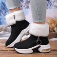 thumbnail image 2 of LIJCC Women's Chunky Platform Winter Boots Suede Fluffy Booties Leisure Slip On Sneakers Thick Sole Shoes Warm Fur Lined Anti-slip Booties, 2 of 9