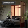 thumbnail image 3 of Red Lantern 7 ft. Tall Jute Shoji Screen - 4 Panel - Rosewood, 3 of 6