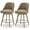 Linen / Sand Brown -【Set of 2 】- 26" Seat Height, variant on WOOW DEPOT 26" Swivel Bar Stools Large Seat Set of 2, Upholstered Linen Fabric w/ Mid-Back Wood Legs, Modern Armless Island Counter Barstools Kitchen Pub Chair, Green