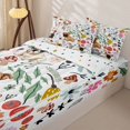 thumbnail image 3 of Erosebridal Cute Bulldog Zipper Queen Comforter Set with Fitted Sheet and 2 Pillowcases,Seasonal Bloom Print Zipper Bedding Set,Khaki Green Pink,Reversible, 3 of 6