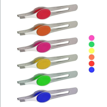 1 Stainless Steel Eyebrow Tweezer Slanted Precision Tip Hair Tweezerette 4Inch