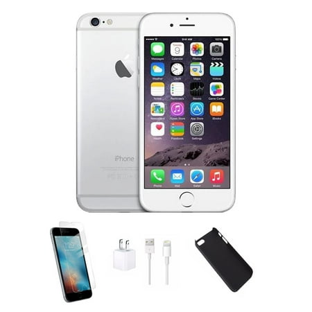 Apple iPhone 6S 16GB Silver | Bundle: Case & Tempered Glass (Best Place To Store Iphone Photos)