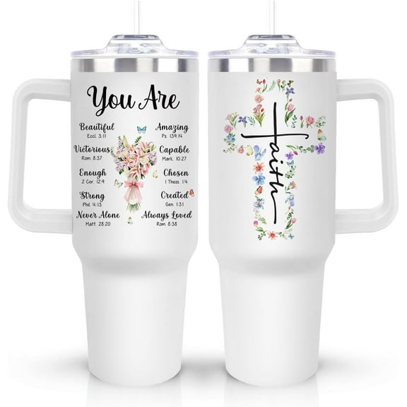 Christian Gifts for Women Mom, Christian Tumbler 40Oz for Birthday Christmas Ideas, Inspirational Religious Gifts for Women, Faith Bible Verse Gift for Mother''s Day Grandma, Godly Coffee Cups