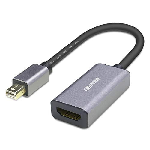 Adaptateur Mini DisplayPort vers HDMI, Adaptateur Benfei Mini DP vers HDMI compatible avec MacBook Air/Pro, Microsoft Surface Pro/Dock, Moniteur, Projecteur et Plus - Gris