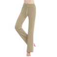 thumbnail image 5 of High Waist Wide Leg Yoga Pants Women Tummy Control Bootcut Flare Lounge Leggings Comfy Loose Casual Workout Drawstring Khaki, 5 of 7